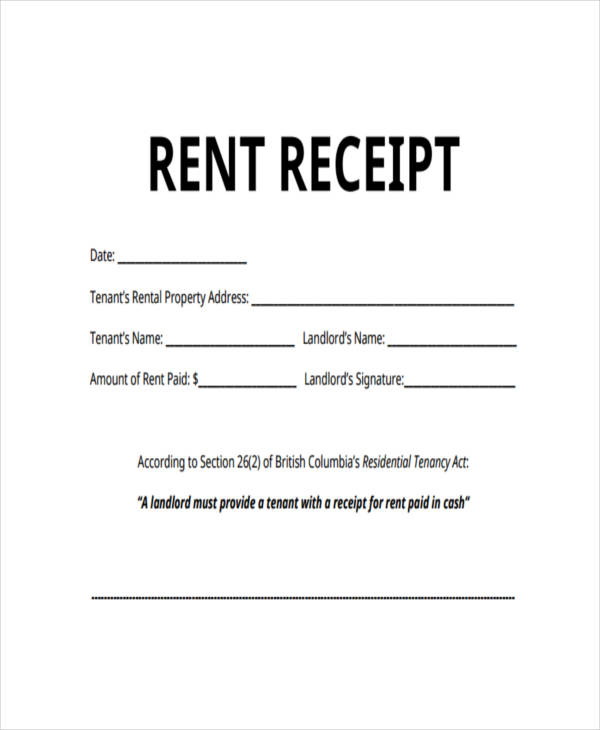 FREE 43+ Receipt Forms in PDF Excel MS Word