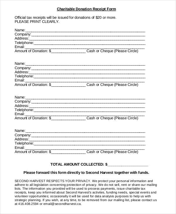 FREE 37+ Sample Receipt Forms in PDF MS Word Excel