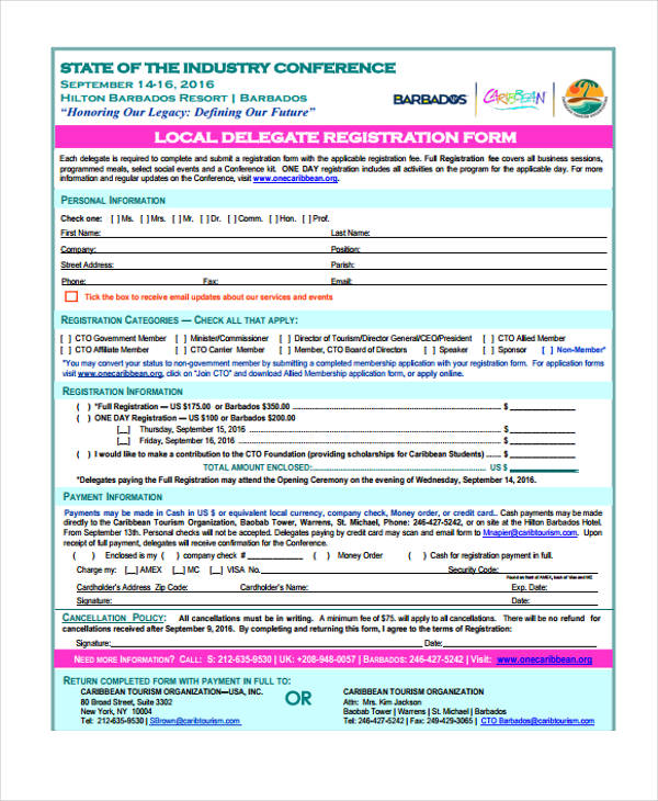 FREE 21+ Conference Registration Form in PDF MS Word Excel