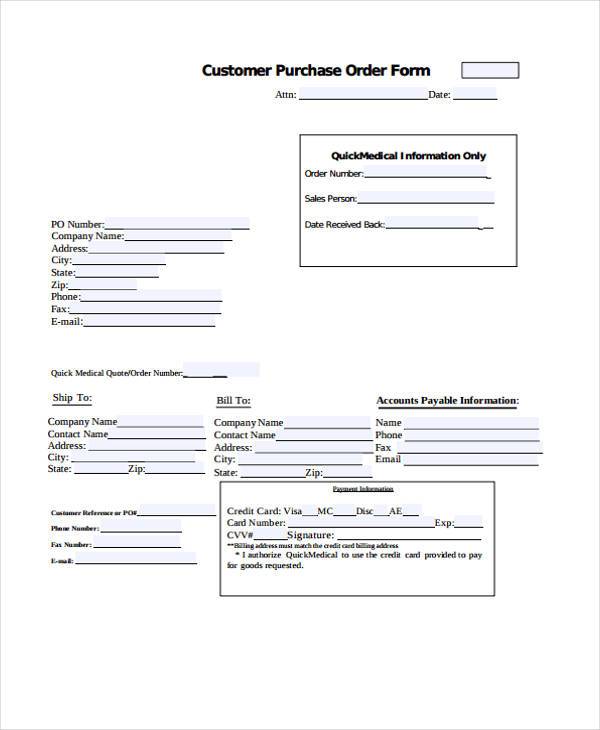 FREE 35+ Simple Order Forms in PDF Excel MS Word