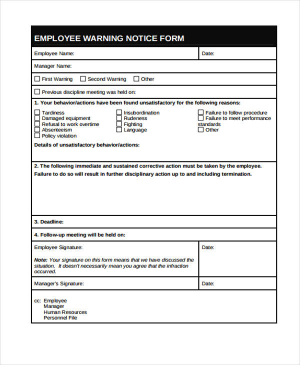 FREE 33+ Sample Notice Forms in PDF MS Word Excel