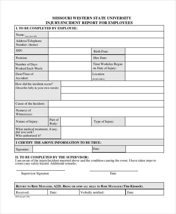 FREE 37+ Incident Report Forms in PDF MS Word Excel