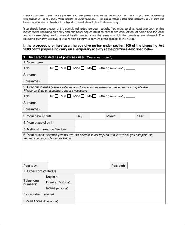 FREE 29+ Notice Form Templates in PDF MS Word Excel