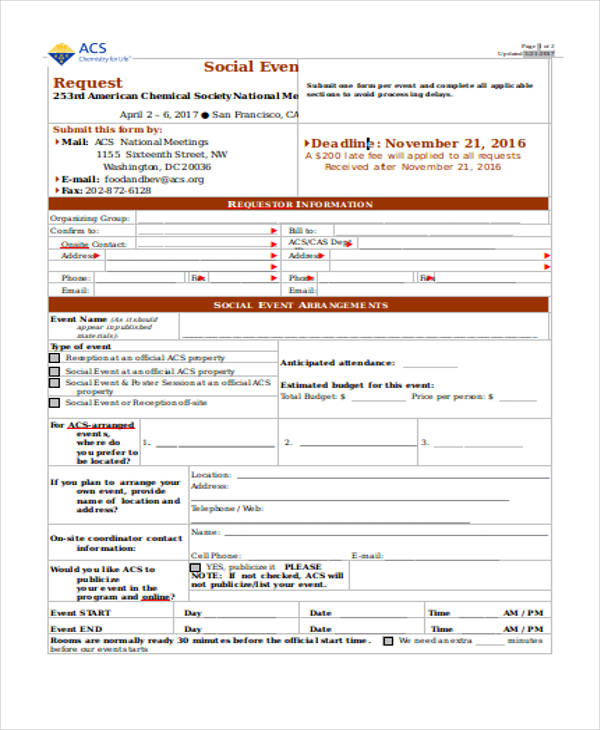 FREE 31+ Event Forms in MS Word PDF Pages