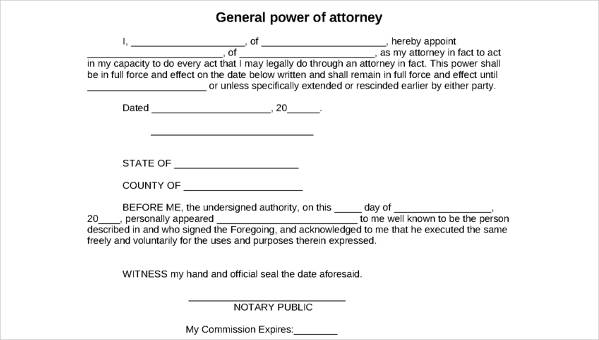 Some attorneys will hold the power of attorney for you until a physician informs the attorney that you are no longer able to handle your own affairs. Free 30 Power Of Attorney Forms In Pdf Ms Word