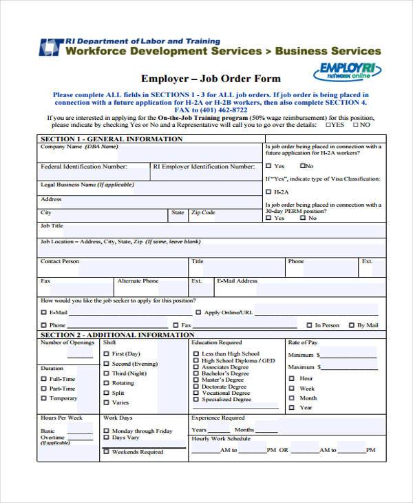 FREE 41+ Sample Order Forms in PDF Excel MS Word
