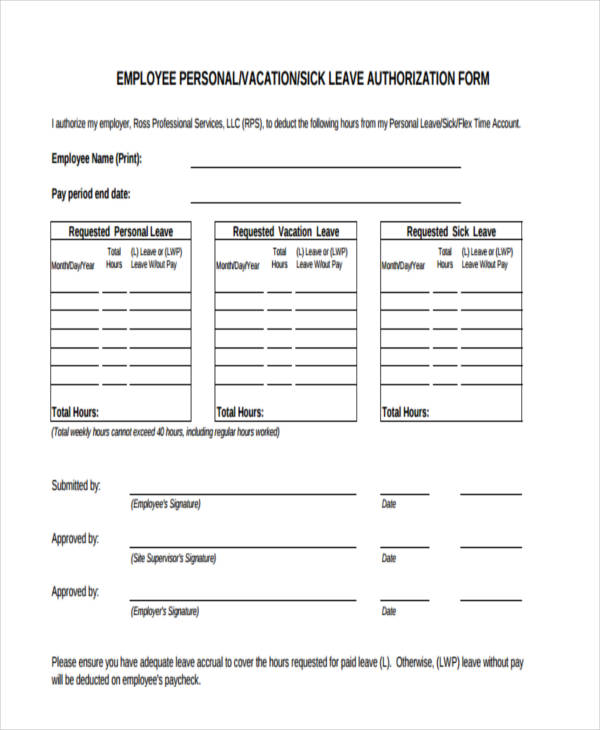FREE 10+ Leave Authorization Forms in PDF MS Word