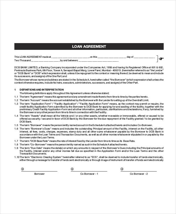 FREE 35+ Loan Agreement Forms in PDF