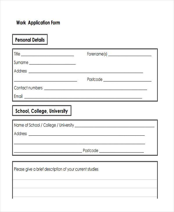 FREE 32+ Simple Job Application Forms in PDF MS Word Excel