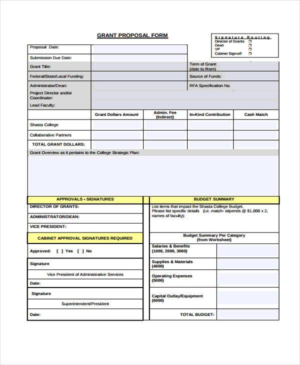FREE 8+ Grant Proposal Forms in PDF MS Word