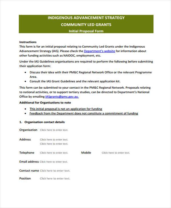 FREE 8+ Grant Proposal Forms in PDF MS Word