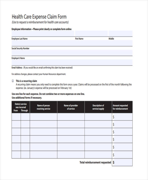 FREE 37+ Sample Claim Forms in PDF Excel MS Word