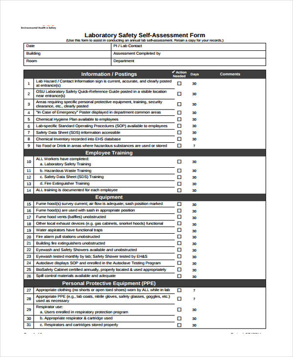 FREE 36+ SelfAssessment Forms in PDF MS Word Excel