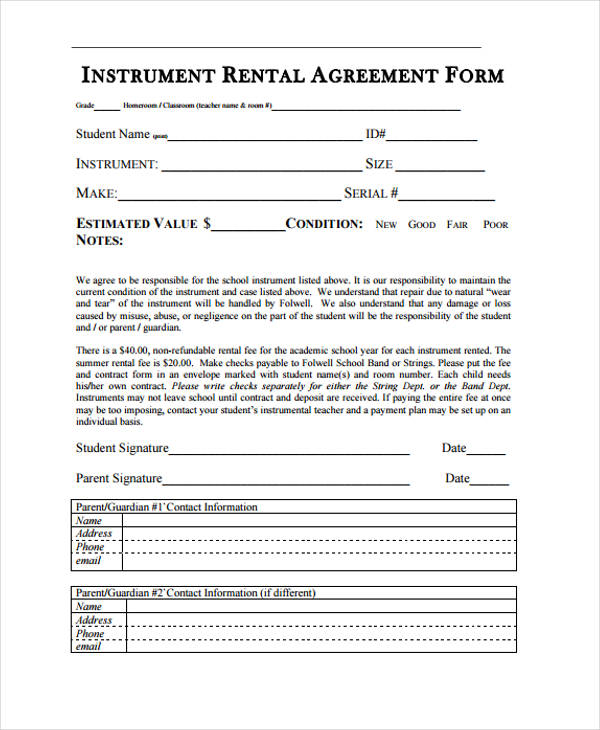 FREE 21+ Sample Rental Agreement Forms in PDF MS Word