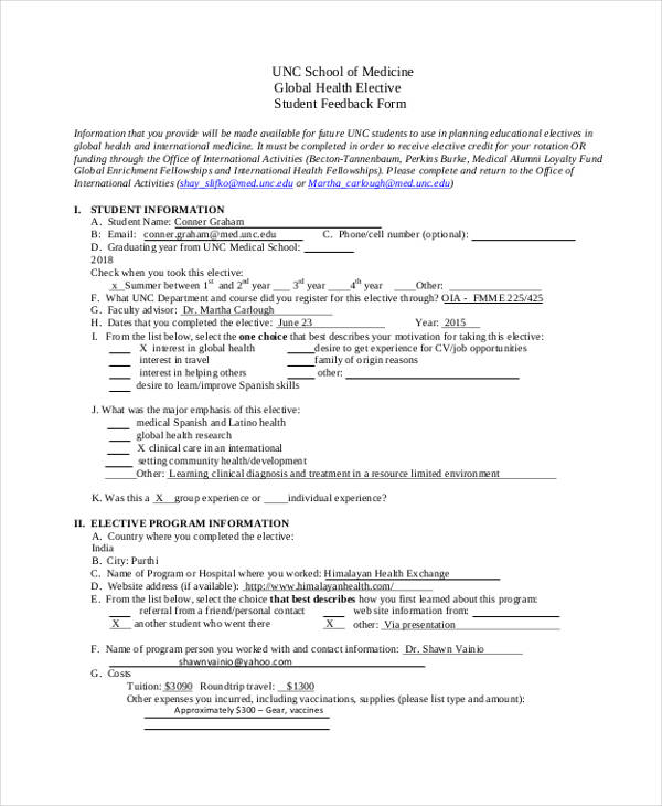 FREE 23+ Student Feedback Forms in PDF MS Word Excel