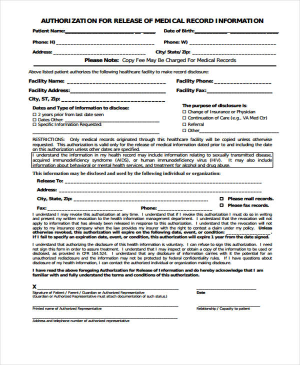 FREE 15+ Sample Release Authorization Forms in PDF MS Word Excel