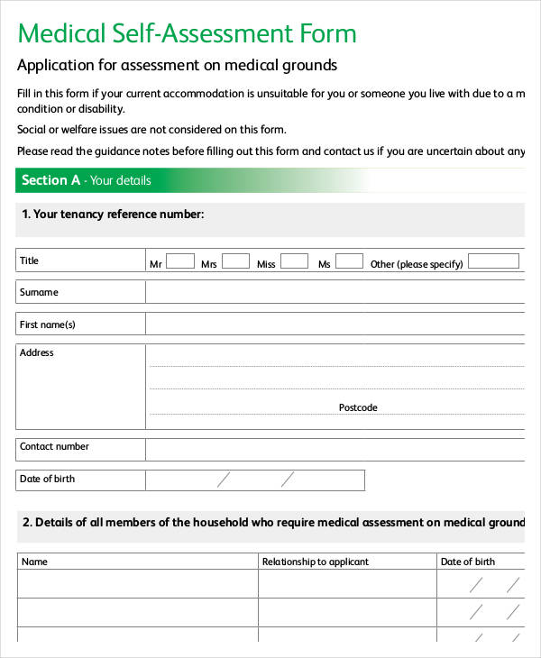 FREE 35+ SelfAssessment Forms in PDF