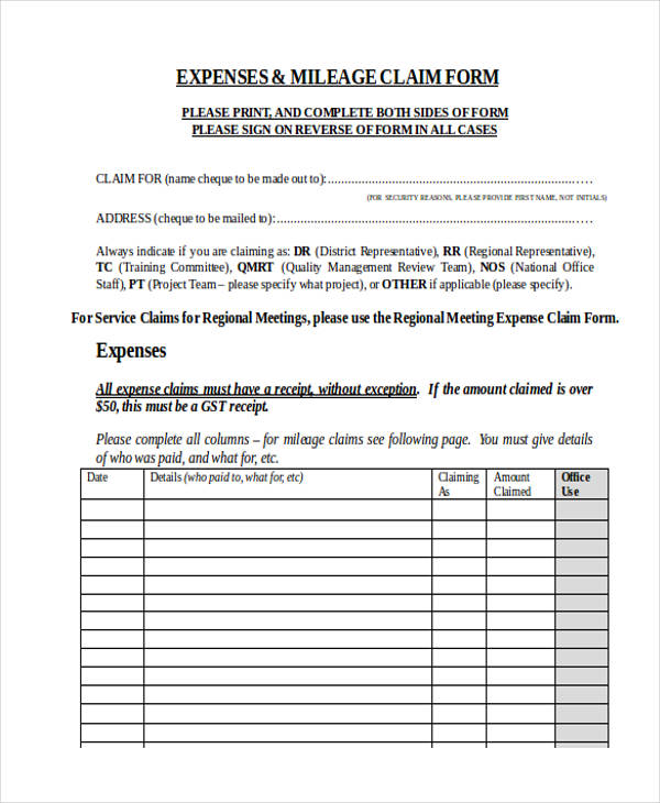 FREE 37+ Sample Claim Forms in PDF Excel MS Word