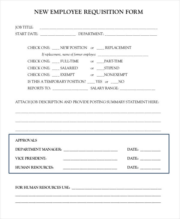 FREE 12+ Job Requisition Forms in PDF MS Word