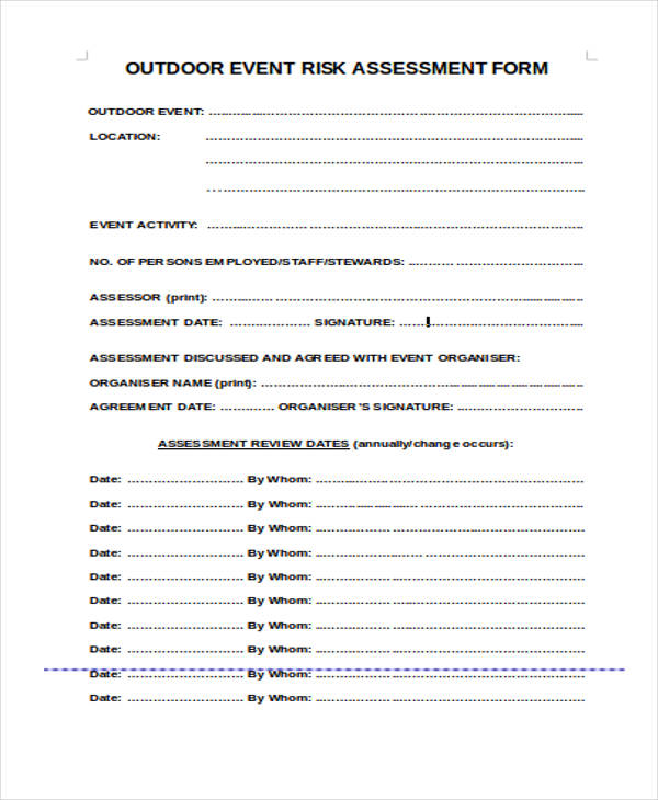 FREE 44+ Risk Assessment Forms in PDF MS Word