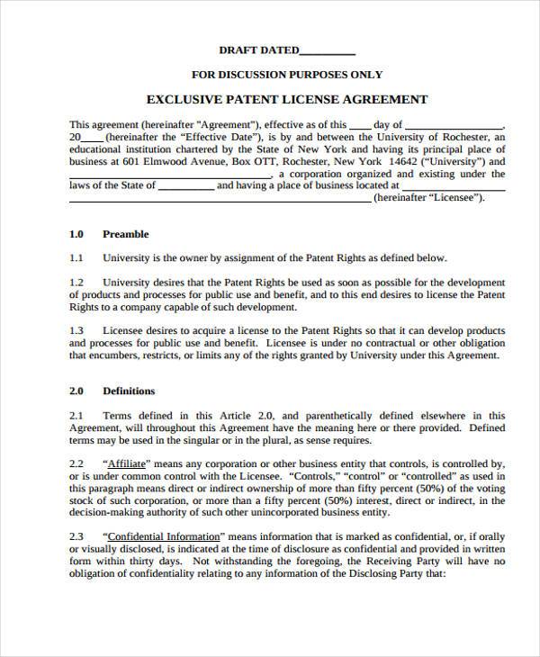 FREE 7+ Patent Agreement Forms in PDF MS Word