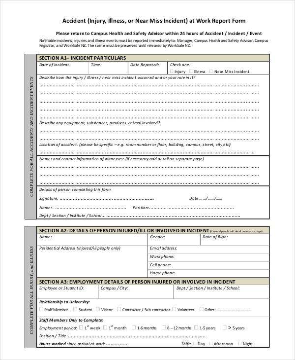 FREE 37+ Incident Report Forms in PDF MS Word Excel
