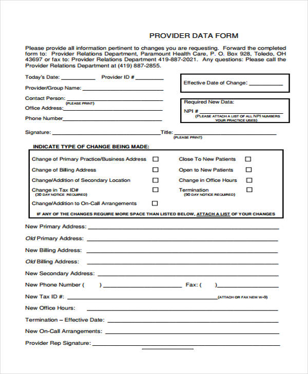 FREE 32+ Change Form Examples in PDF MS Word Excel