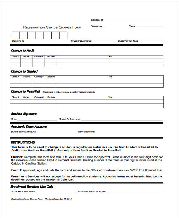 FREE 35+ Change Forms in PDF