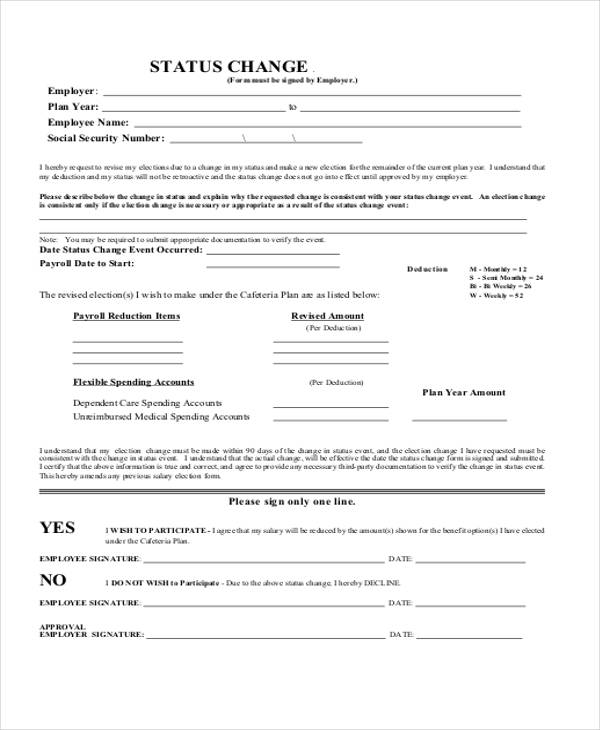 FREE 34+ Change Form Templates in PDF MS Word Excel