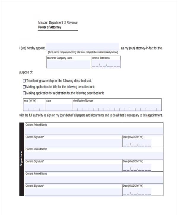 FREE 35+ Power of Attorney Forms in PDF