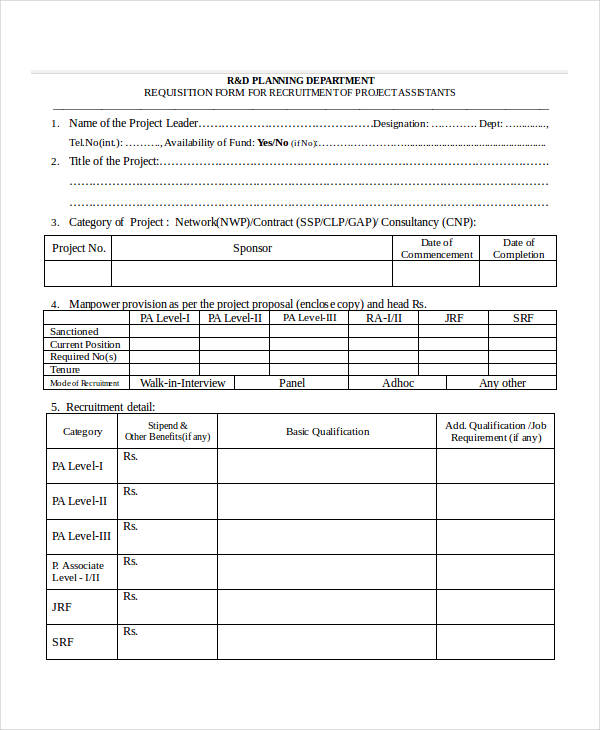 FREE 32+ Requisition Forms in MS Word