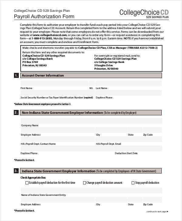 FREE 14+ Payroll Authorization Forms in PDF Excel MS Word