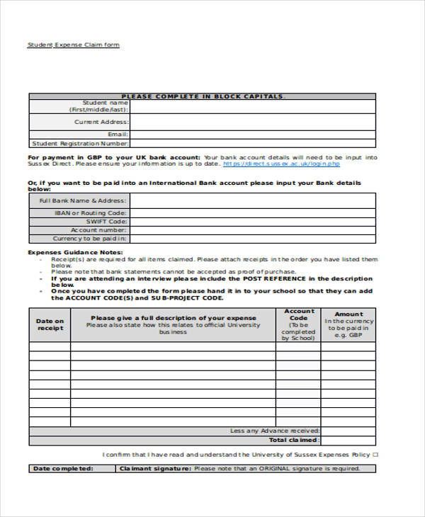 FREE 31+ Claim Forms in MS Word
