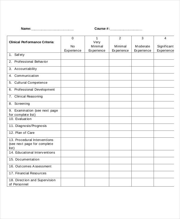 FREE 32+ Sample Student Evaluation Forms in PDF Excel MS Word