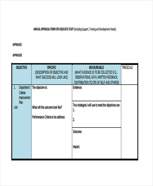 FREE 23+ Staff Appraisal Forms in PDF MS Word Excel
