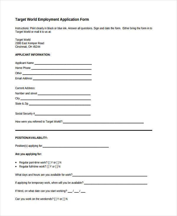 FREE 32+ Simple Job Application Forms in PDF MS Word Excel
