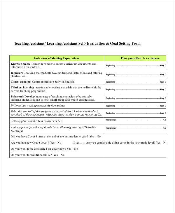 FREE 20+ Sample Teacher Evaluation Forms in PDF MS Word