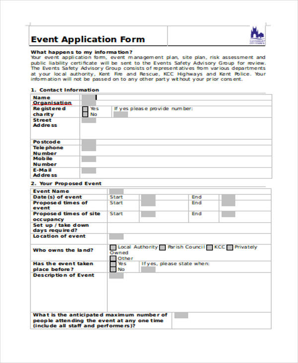 FREE 31+ Event Forms in MS Word PDF Pages