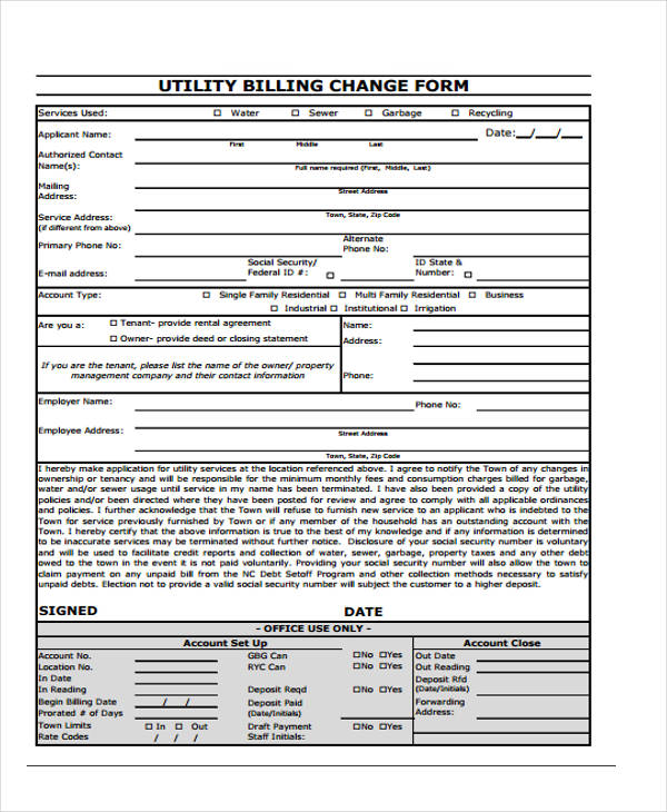 FREE 34+ Change Form Templates in PDF MS Word Excel
