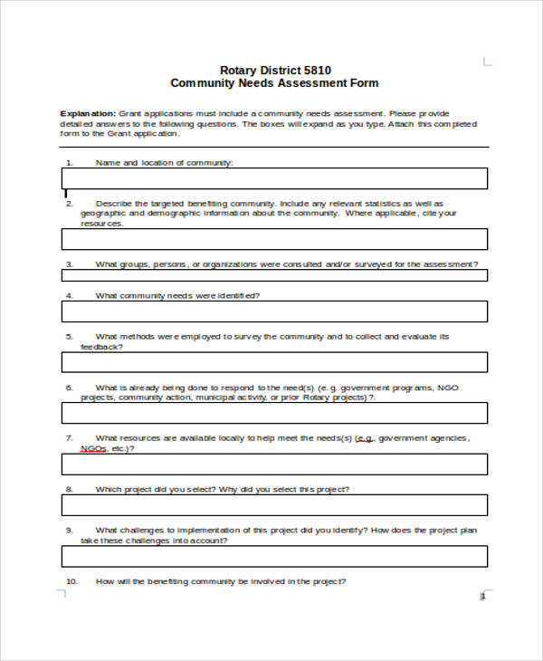 FREE 31+ Needs Assessment Forms in PDF MS Word Excel