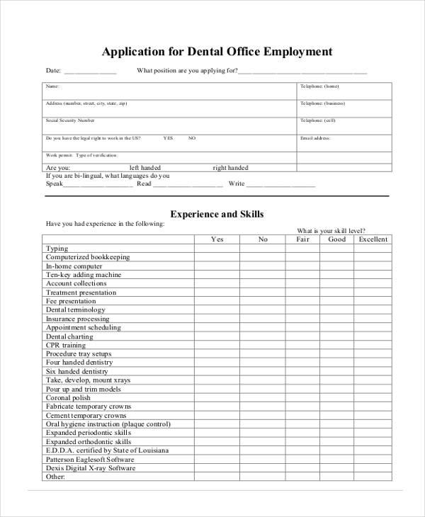 FREE 12+ Employee Application Forms in PDF MS Word Excel