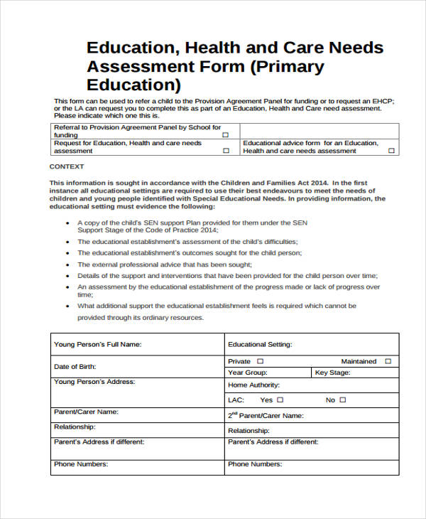 FREE 31+ Needs Assessment Forms in PDF Excel MS Word