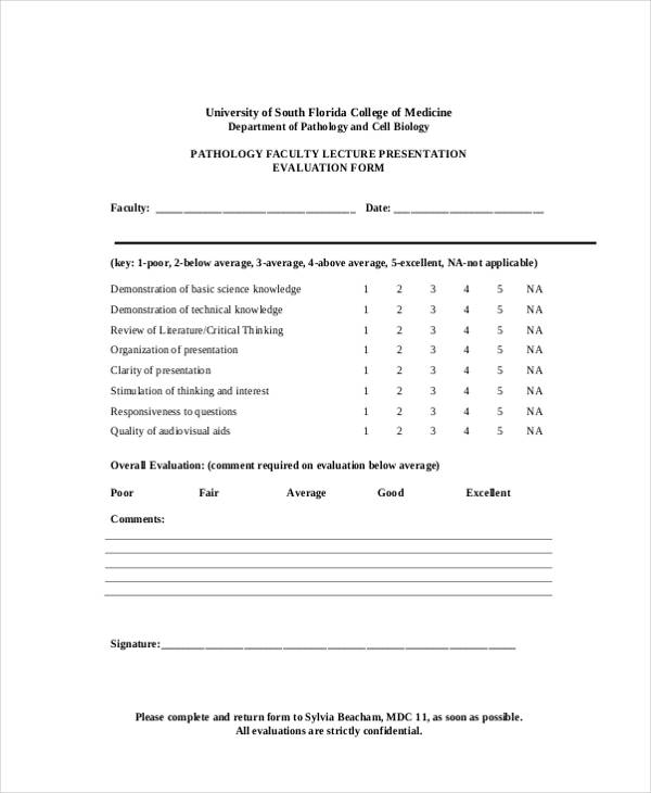 FREE 27+ Presentation Evaluation Forms in PDF MS Word Excel