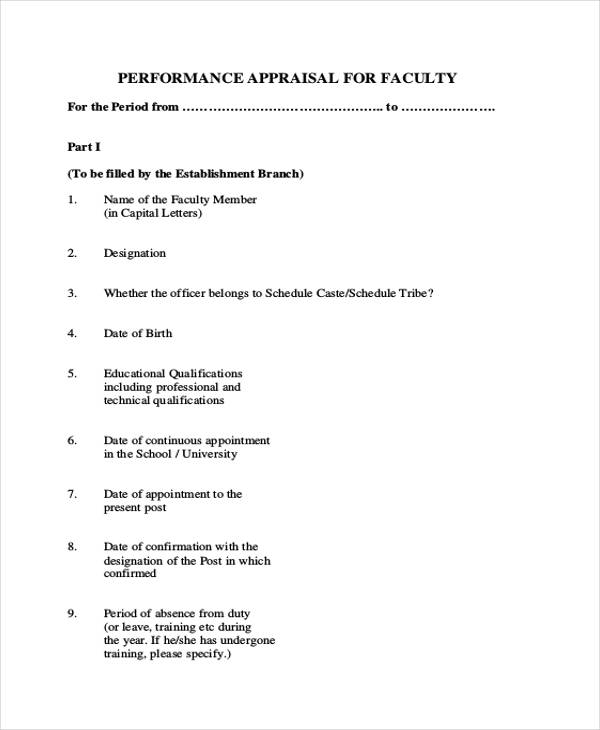 FREE 11+ Sample Faculty Evaluation Forms in PDF MS Word