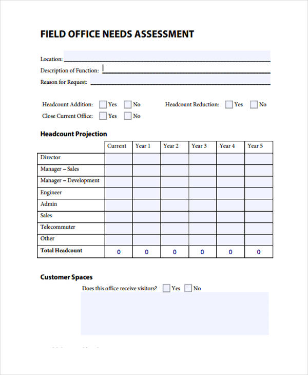 FREE 31+ Needs Assessment Forms in PDF MS Word Excel