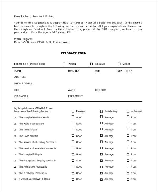 FREE 19+ Customer Feedback Forms in PDF