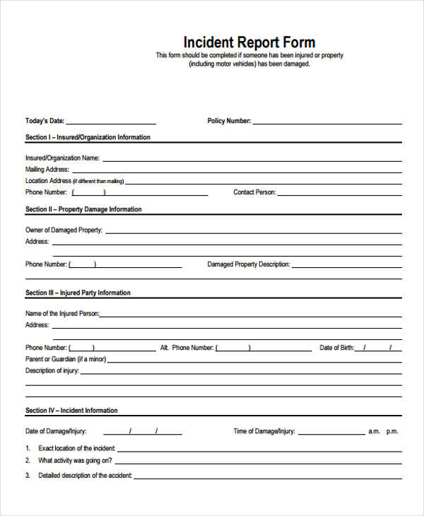 FREE 28+ Accident Report Forms in PDF