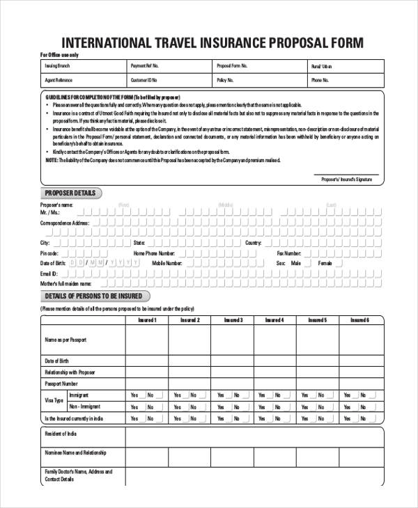 FREE 44+ Insurance Proposal Forms in PDF MS Word Excel