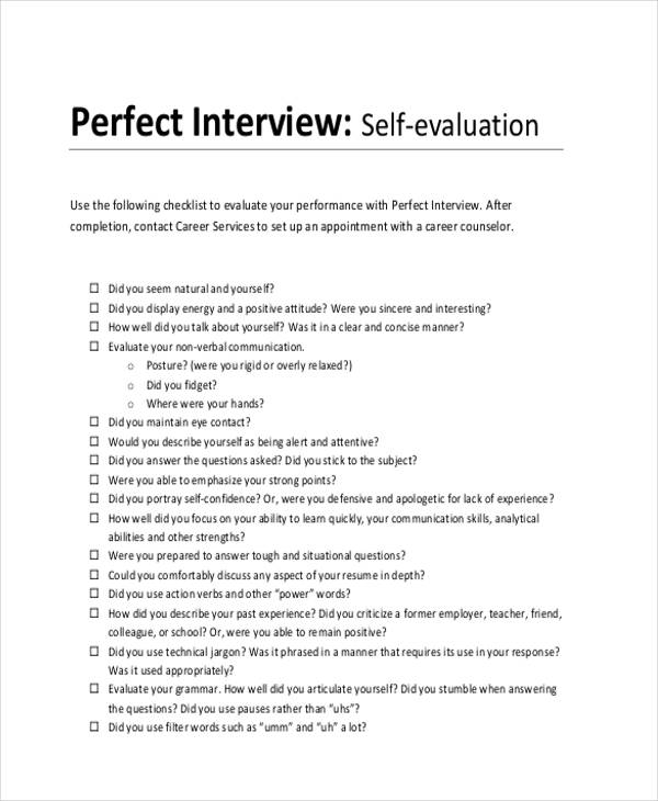 FREE 25+ Interview Assessment Forms in PDF