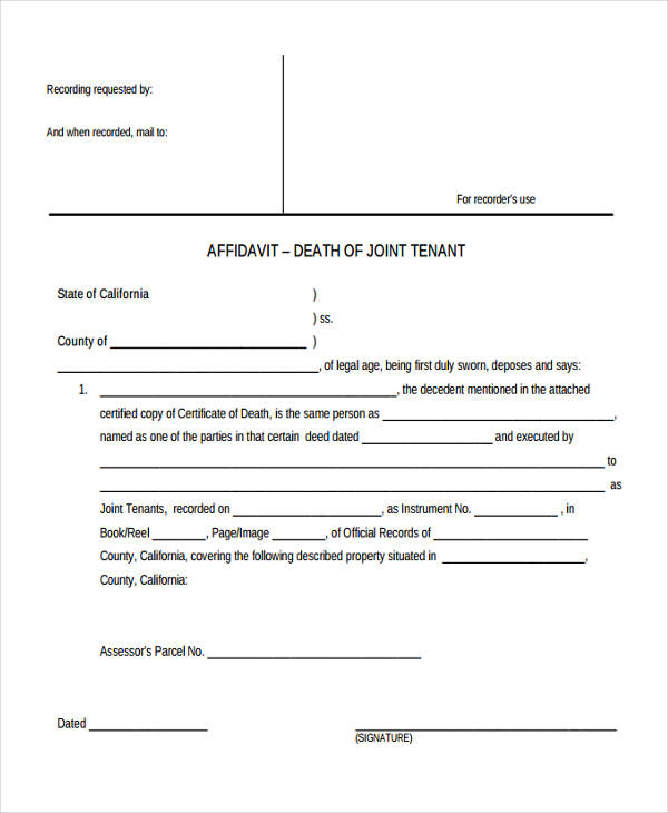 FREE 10+ Affidavit of Death Forms in PDF MS Word